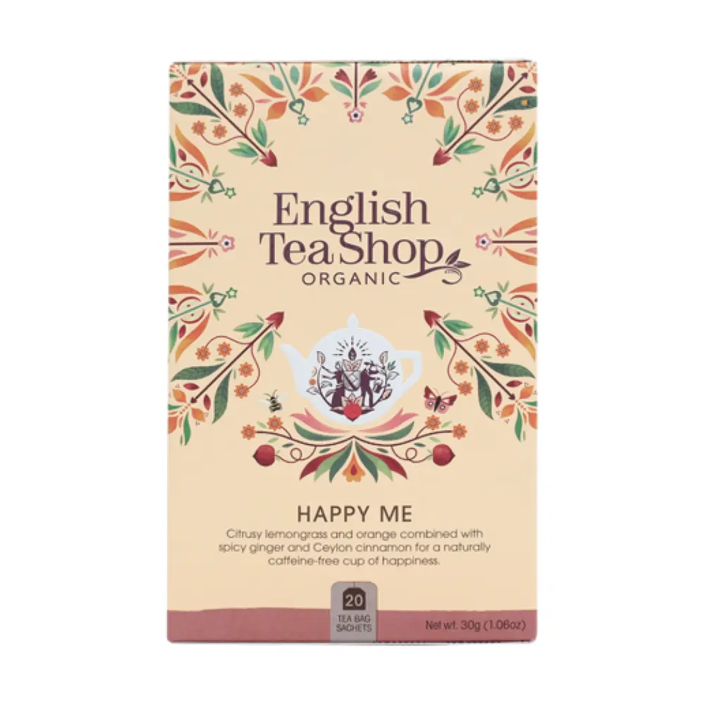 Trà Cam, Sả, Gừng, Quế Hữu Cơ, Happy Me, 20 Túi Trà, 1.06 oz (30g) - ENGLISH TEA SHOP